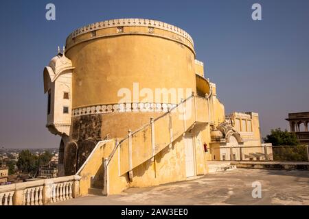 Indien, Rajasthan, Shekhawati, Mandawa, Castle Mandawa Hotel, Schritte bis zum östlichen Aussichtsturm Stockfoto