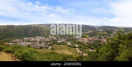 Panorama-Blick über Bad Münster am Stein-Ebernburg Stockfoto