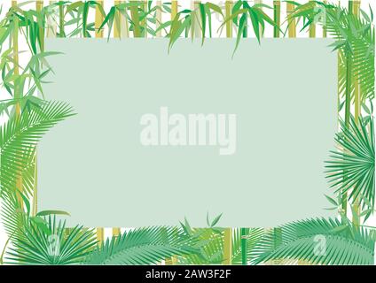 Exotische Pflanzen, tropisch, Dschungelbanner, Hintergrundillustration Stock Vektor