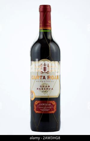 Flasche Carta Roja Rotwein Stockfoto