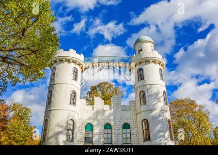 Berlin, 27. Oktober 2013: Schloss auf Pfaueninsel "Verlust auf der Pfaueninsel" im Wannsee. Ein Naherholungsgebiet von Berlin. Stockfoto