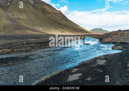 Fording River in Highlands Stockfoto
