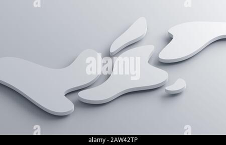 Abstraktes 3D-Rendering, modernes Hintergrunddesign mit organischen Formen Stockfoto