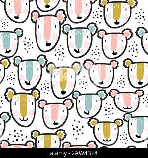 Nahtloses Muster mit niedlichem Bears Vektorhintergrund Stock Vektor