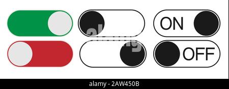 Symbol "Button On Off" im Trend-Design. Vektor-eps-Taste ein-aus-Symbol isoliert auf weißem Hintergrund. Taste ein-aus-Vektor-Symbol einfach und. Modernes Flachsymbol für Web Stock Vektor