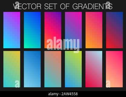 Pulsierende und glatte Gradient weichen Farben für Geräte, PC's und modernen Smartphone Bildschirm Hintergründe set Vektor ux- und UI-Design Illustration Stock Vektor