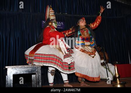 Navarasa Kathakali Center, Thekkady, Klassischer indischer Tanz aus der südwestindischen Region Stockfoto