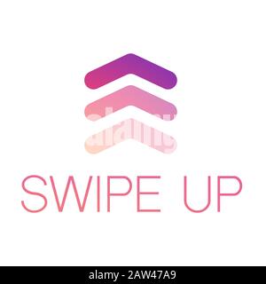 Wischen Sie nach oben, Pfeil nach oben, farbige Verlaufsleiste. Text nach oben wischen. Social Media-Konzept. Vektorgrafiken. EPS 10 Stock Vektor