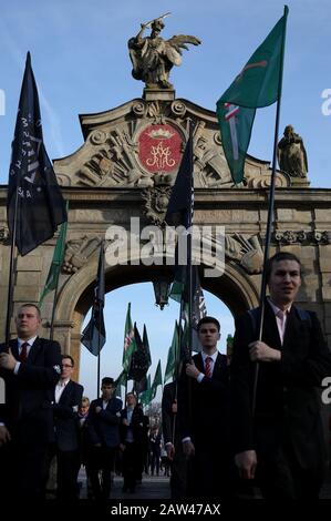 Polen, Tschenstochau - 30. März 2019: 6. Pilgerreise ins Nationale Umweltministerium (Aktivisten ONR) im Kloster Jasna Gora Stockfoto