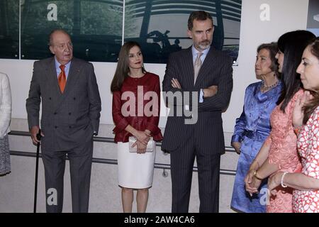König Juan Carlosi, Königin Letizia von Spanien, König Felipe VI. Von Spanien und Königin Sofia nehmen am 40. Jahrestag der Reina Sofia Alzheimer Foundation Teil. Ma Stockfoto