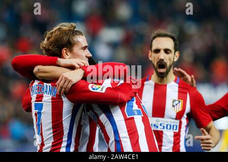 Atletico de Madrids Antoine Griezmann, Nico Gaitan, Angel Correa, Juanfran Torres während des Spiels der Copa del Rey zwischen Atletico de Madrid und La Stockfoto