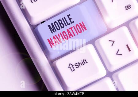 Wort schreiben Text Mobile Navigation. Business foto Präsentation grafische Benutzeroberfläche verwendet, um das Fahrzeug Unterstützung des Fahrers Stockfoto