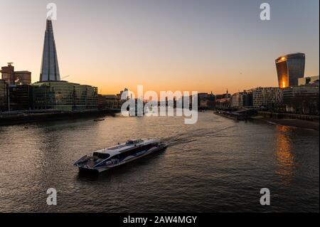 Sonnenuntergang in London, Großbritannien Stockfoto