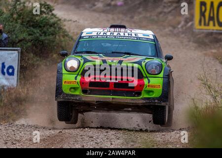 GORBAN Valeriy/KORSIA Wolodymyr-Rennen (BMW-MINI John Cooper Works WRC) beim World Rally Car RACC Catalunya Costa Dourada 2016/Rallye Spanien, in Cata Stockfoto