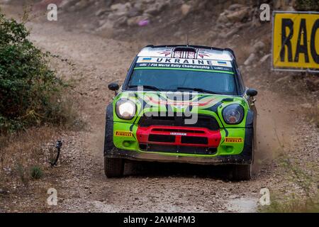 GORBAN Valeriy/KORSIA Wolodymyr-Rennen (BMW-MINI John Cooper Works WRC) beim World Rally Car RACC Catalunya Costa Dourada 2016/Rallye Spanien, in Cata Stockfoto