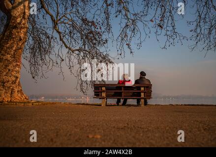 Zemun Stadt am Ufer der Donau Stockfoto