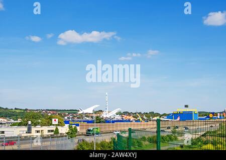 Sinsheim, Deutschland - 4. Mai 2014: Überschallflugzeug Concorde im Technikmuseum in Sinsheim Stockfoto