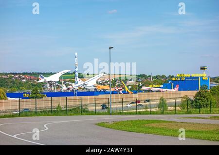 Sinsheim, Deutschland - 4. Mai 2014: Überschallflugzeug Concorde im Technikmuseum in Sinsheim Stockfoto