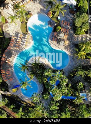 Bonita SPRINGS, FL -30 JAN 2020- Luftansicht des Hyatt Regency Coconut Point Resort and Spa, einem Luxushotel mit vielen Pools in EST Stockfoto