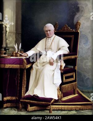 1903 Ca, Città del Vaticano, Roma, ITALIEN: Der heilige Papa PIO X ( geboren als Giuseppe Melchiorre SARTO, zwischen 193 und 1914 ), Papst von 1903 . Foto nach fre Stockfoto