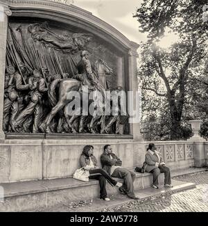 Die Gedenkstätte Robert Gould Shaw in Boston, MA Stockfoto