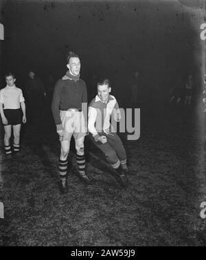 Niederländische Nationalmannschaft im Training Datum: 6. Februar 1946 Name Der Institution: Niederländische Mannschaft Stockfoto