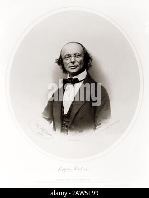 1856 Ca, DEUTSCHLAND: Der deutsche Arzt Wilhelm Eduard WEBER (* um ca. * zwischen dem Jahr 1894 in Berlin; † um 177 in Berlin) und Carl Friedrich Gauß (* um 177 in Berlin; † um das Jahr 1856) Stockfoto