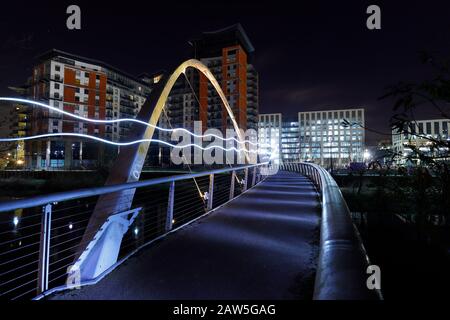 Whitehall Bridge am Whitehall Waterfront in Leeds Stockfoto