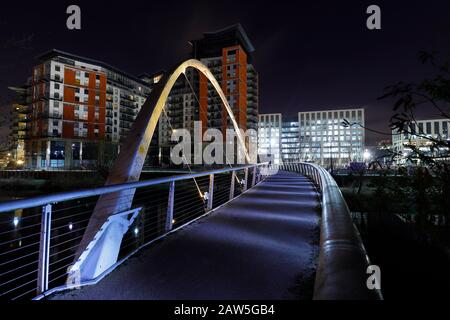 Whitehall Bridge am Whitehall Waterfront in Leeds Stockfoto