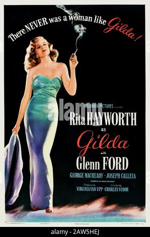 1946 , USA : Die ursprüngliche Plakatwerbung für den Film GILDA ( 1946 ) von CHARLES VIDOR mit RITA HAYWORTH - KINO - Film - Porträt - Ritratto Stockfoto