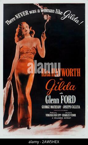 1946 , USA : Die ursprüngliche Plakatwerbung für den Film GILDA ( 1946 ) von CHARLES VIDOR mit RITA HAYWORTH - KINO - Film - Porträt - Ritratto Stockfoto