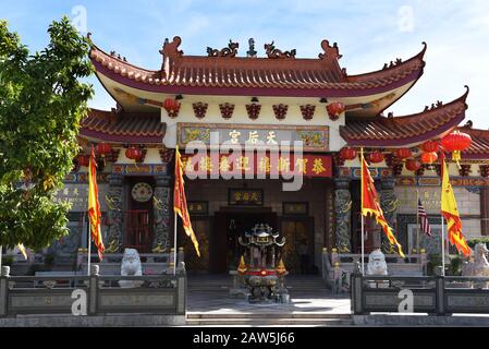 Los ANGELES, KALIFORNIEN - 05. FEBRUAR 2020: Thien Hau Temple ist ein Tempel, der der chinesischen Meeresgöttin Mazu gewidmet ist, der vergöttlichten Form der mittelalterlichen Hokkie Stockfoto