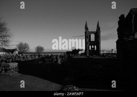 St. ANDREWS, SCHOTTLAND - 22/1/2020 - Blick auf die Kathedrale Stockfoto