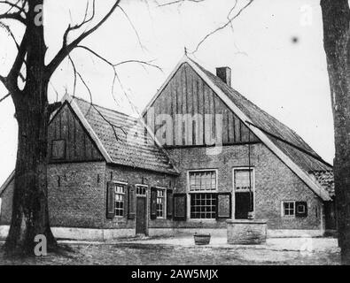 Alte Bauernhäuser, Wohnungen, Twente Farm Datum: Undatiert Stockfoto