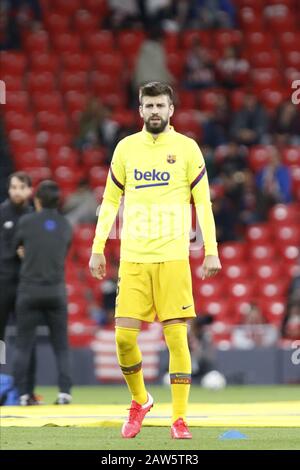 Bilbao, Bizkaia, SPANIEN. Februar 2020. Gerard PIQUE (3) schwärmt vor dem Spiel zwischen Athletic Club und FC Barcelona. Der Athletic Club war Gastgeber des FC Barcelona für das Viertelfinale im Stadion San Mames in Bilbao. Kredit: EDU Del Fresno/ZUMA Wire/Alamy Live News Stockfoto