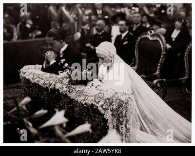 1930 , 24. april , ROM , ITALIEN : Conte GALEAZZO CIANO (* 1903; † 1944) Hochzeitstag mit EDDA MUSSOLINI (* um 1910; † 1995), Tochter des italienischen Faschisten D Stockfoto