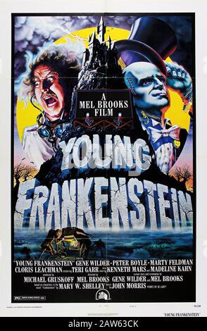 1974 , USA : Das ursprüngliche Werbeplakat für den Film YOUNG FRANKENSTEIN ( FRANKENSTEIN JUNIOR ) von Mel Brooks , mit Gene Wilder, Peter Boyle Stockfoto