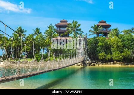 Pulau Palawan Beach in Sentosa, Singapur Stockfoto