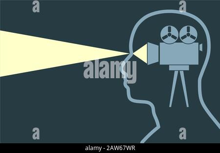 Retro Kino relatives Banner Stock Vektor