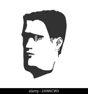 Mann avatar Profil anzeigen. Männliche Gesicht Silhouette Stock Vektor