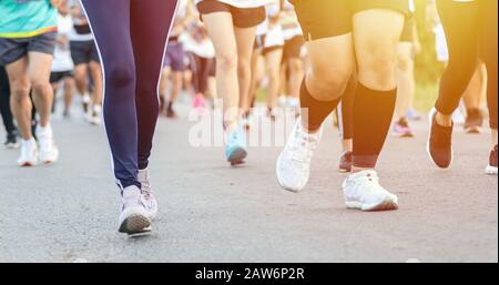 Motion Blur von Marathon läuft Stockfoto