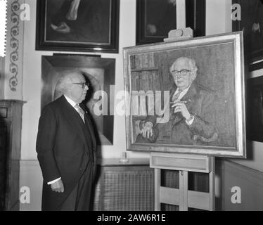 Prof. Van den Bergh hält valediktorialen Vortrag mit dem Maler Bart Peizel Datum: 2. Juli 1960 Schlüsselwörter: Abschiedshochschulen, Gemälde Personenname: Bart Peizel Stockfoto