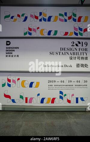 Shenzhen, China, 19. April 2019: Shenzhen Design Week, 2019 Design for Sustainability. Stockfoto