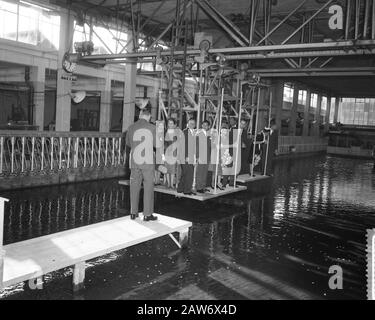 Royal Delft Hydraulics Delft Datum: 25. Oktober 1960 Standort: Delft, Zuid-Holland Schlüsselwörter: Visit Institution Name: Hydraulic Laboratory Stockfoto