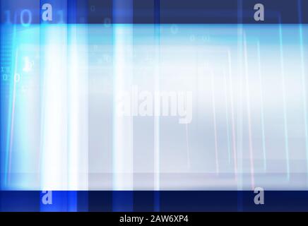 Grafische Oberfläche mit Hintergrundbeleuchtung für die Werbung mit digitalen Binärcodes, freier Raum für grafische Elemente Stockfoto