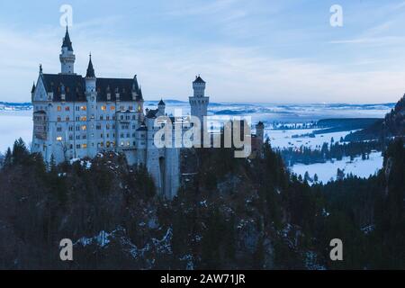 Schloss Neuschwanstein in der Nähe von Füssen, Baviara in Deutschland Stockfoto