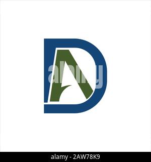 Vorlage für die Anfangsbuchstabenanzeige oder das da-Logo Stock Vektor