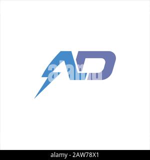 Vorlage für die Anfangsbuchstabenanzeige oder das da-Logo Stock Vektor
