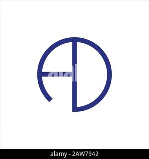 Vorlage für die Anfangsbuchstabenanzeige oder das da-Logo Stock Vektor