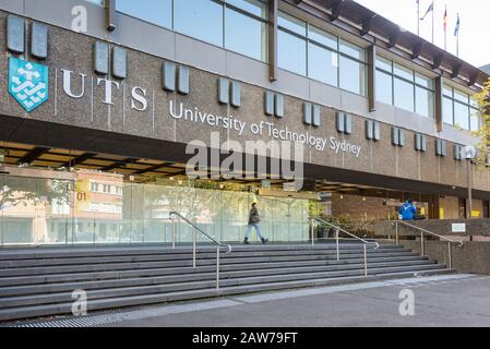 Sydney, Australien - 25. April 2016: Gebäude der University of Technology Sydney in Ultimo Suburb Stockfoto